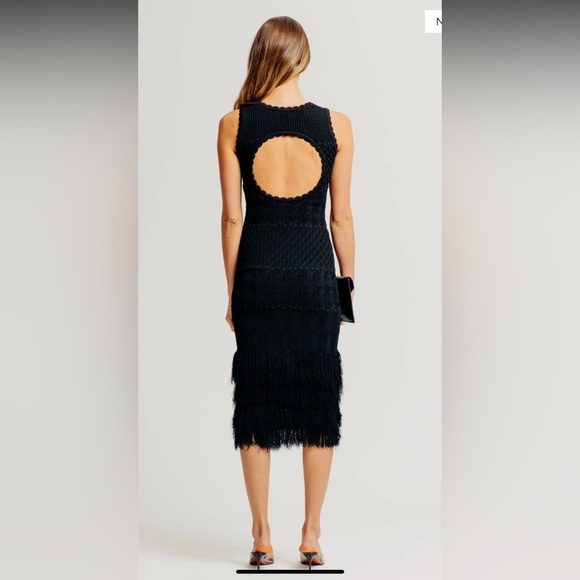 Torn By Ronny Kobo Fringe Black Dress - Picture 4 of 8